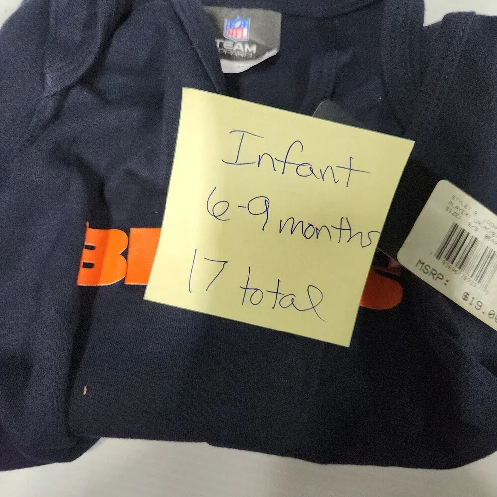 Reebok Nfl Brian Urlacher 54 Chicago Bears Infant Bodysuit 6-9M Cotton Navy 149